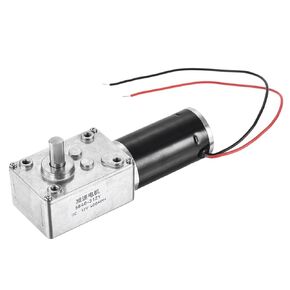 MECCANIXITY DC 12V 400RPM Worm Geared Motor 8mm D Shaft Reduction Electric Motor Reducer High Torque Low Speed Mini Turbine Worm Motor with Wire