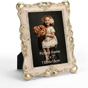 5x7 Picture Frame With Gold Textured, 5 by 7 Ornate Vintage Frame For Wall or Tabletop Display (1 Pack)