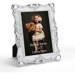5x7 Picture Frame With Gold Textured, 5 by 7 Ornate Vintage Frame For Wall or Tabletop Display (1 Pack)