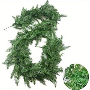 Christmas Vines Flowers Plants Norfolk Pine Cedar Garlands, 70.8 Inch, 130 Pieces Fake Leaves Artificial Decoration for Home, Hotel, Office, Wedding, Party, Garden Craft, Arch Floral Decor