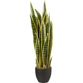 Nearly Natural 33" Sansevieria Artificial Silk Plants Green