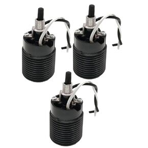 Phenolic (Bakelite) Threaded Medium Base E26 Fixture Socket with 10cm Wire, TWDRTDD US E26 Standard Lamp Holder (with Rotary Switch,Black)