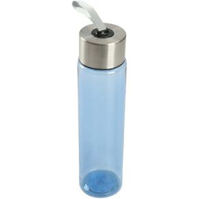 DipSip Water Bottle plastic 18 oz Stainless Steel Screw Cap Lid with Strap (Clear), 9