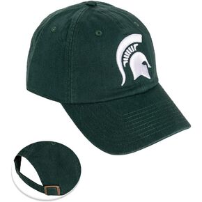 Desert Cactus Michigan State University Baseball Hat Spartans MSU Brimmed Embroirderd Hats Cap Adjustable Cloth Strap Adult (Style B1) Green