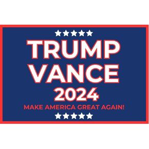 Trump Poster Donald Trump JD Vance Blue 2024 President Campaign Cool Wall Art Print Poster 18x12