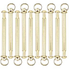 10 Sets Folding Fan Axle Rivet Nail Nut Repair Kit 27mm Handheld Fans Central Rotating Shaft Replacement Fastener for DIY Handmade Bamboo Paper Flower Hand Fan Golden
