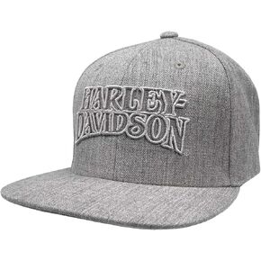 Harley-Davidson Men's Ironhead Snapback Flat Brim Baseball Cap - Heather Gray in Kuwait