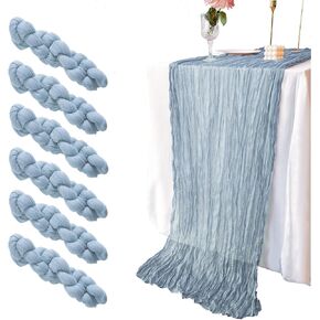 6 Pack 10 FT Cheesecloth Table Runner, Boho Table Runner, Sage Green Table Runner for Bridal Shower Wedding Table Decor Baby Shower Decorations Table Runner for Party (Sage Green) in Saudi Arabia