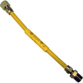 LASCO 10-1207 Flexible Coated Gas Appliance Supply Line, 30-Inch, 3/8-Inch OD Connector with 1/2-Inch MIP X 1/2-Inch FIP Fittings, 24-Pack