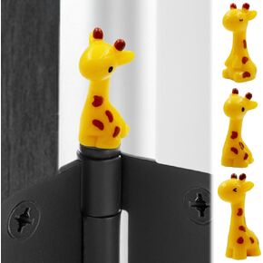 Mini Giraffe Hinge Head Animals Set of 3 - Magnetic Hinge Head Home Decoration - Door Hinge Heads Decorative Topper Miniature