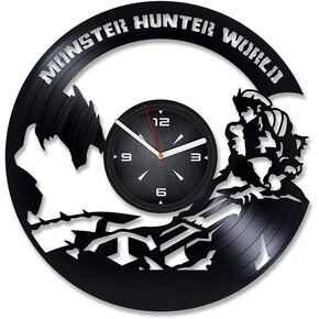 Monster Hunter World Vinyl Record Wall Clock. Decor for Bedroom, Living Room, Kids Room. Gift for Him or Her. Christmas, Birthday, Holiday, Housewarming Present.