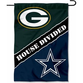 WinCraft House Divided Packers and Cowboys Double Sided Garden Flag