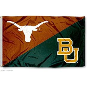 College Flags & Banners Co. Texas vs. Baylor House Divided 3x5 Flag