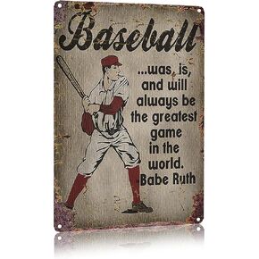 WONDERCAVE Baseball Was,Is and Will Always Be the Greatest Game in the World Metal Tin Sign for Bar Garage Boy's Room Wall Decor Retro Vintage 7.87 X 11.8 inches 30 x 20 cm