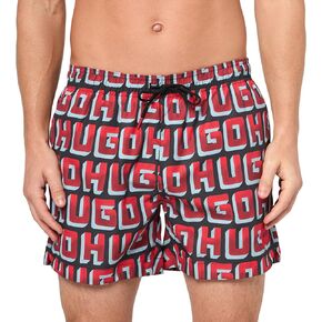 HUGO Men's Standard Allover Logo Swim Trunks