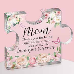 Gifts for Mom Mother Plaques Acrylic Piece Gift from Daughter Son,Mom Birthday Gifts Mom Sign for Mom Birthday, Mother's Day,Christmas,4.7 x 3.9 inch