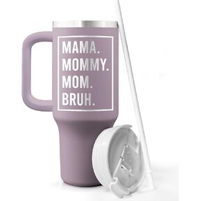 Gifts For Mom - Birthday Christmas Gift for Mom Mama Wife Her Grandma Sister - Mothers Day Gift From Daughter Son Husband - 40oz Tumbler With Handle & Straw Lid - Travel Mug Holder Friendly