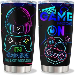 Gamer Gifts, Gifts for Gamers, Cool Gamer Gifts for Men Teenage Teen Boys Boyfriend, Gaming Mugs Stuff, Video Games Party Favors, The Game Boy Birthday Room Decor Stainless Steel Tumbler 20oz 1pc