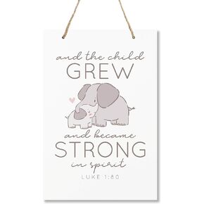 LifeSong Milestones Elephant Wall Decor Decorations signs for Kids, Bedroom, Nursery, Hallways, Baby’s Boys and Girls room,Toddlers size 8" x 12" (Now I lay me down to sleep blue)