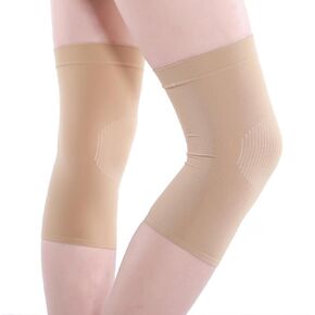 QUUPY 1 Pair Skin Color Knee Brace Undersleeve Knee Sleeve for Under Knee Brace Leg Support Weightlifting Running Women Men Pain Management Arthritis Pain Relief Rheumatism