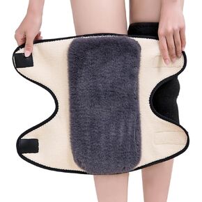 Men Women Thermal Fleece Lined Knee Brace Cashmere Wool Knee Warmer Leg Warmers Winter Thermal Knee Sleeves for Rheumatic Arthritis Pain Relief Thickened Warm Knee Wrap Pads for Skiing Cycling Running
