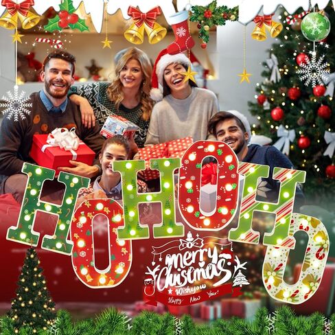 Christmas Decorations-Light Up Letters, 3 LED Marquee Letters JOY Sign, Battery Powered LED Letter Lights for Xmas Home, Christmas Table, Wall Decor, Fireplace in Saudi Arabia