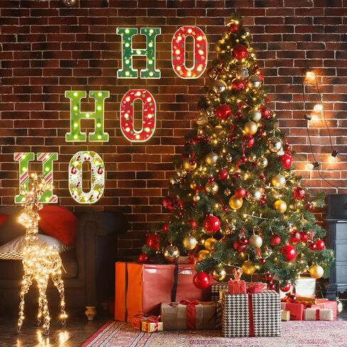 Christmas Decorations-Light Up Letters, 3 LED Marquee Letters JOY Sign, Battery Powered LED Letter Lights for Xmas Home, Christmas Table, Wall Decor, Fireplace in Saudi Arabia