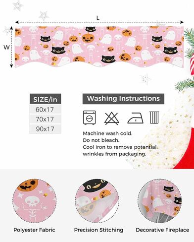 QueenKer Hello Fall Fireplace Mantel Scarf 70" x 17" Thanksgiving Orange Pumpkin Mantel Cover Runner Maple Leaves Mantel Shelf Top Scarf Runner for Holiday Living Room Home Decoration in Kuwait