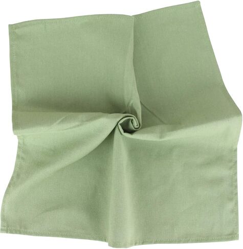 Solid Color Cotton Blended Dinner Cloth Napkins - Set of 12 (17 x 17 inches) - for Events & Home Use (Olive) in Saudi Arabia