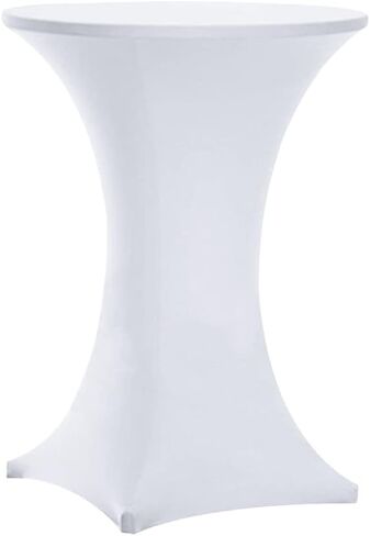 أغطية طاولات الكوكتيل Highboy Spandex مقاس 32x43 بوصة من Tina باللون الأسود، أغطية طاولات الكوكتيل من الألياف اللدنة، مفرش طاولة كوكتيل قابل للتمدد للطاولات المستديرة in Saudi Arabia