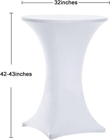 أغطية طاولات الكوكتيل Highboy Spandex مقاس 32x43 بوصة من Tina باللون الأسود، أغطية طاولات الكوكتيل من الألياف اللدنة، مفرش طاولة كوكتيل قابل للتمدد للطاولات المستديرة in Saudi Arabia