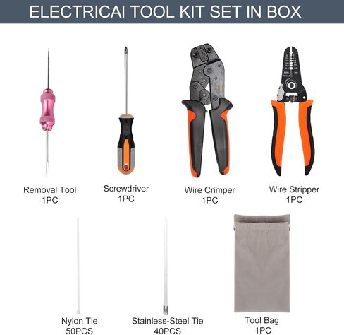 Home & Marine & Automotive Electrical Tool Kit Set with DT Deutsch 2 3 4 6 8 12 Pin Grey Connector, Heat Shrink Wire Terminals, with Crimper Stripper Screwdriver Pin Socket Removal Tool in Saudi Arabia