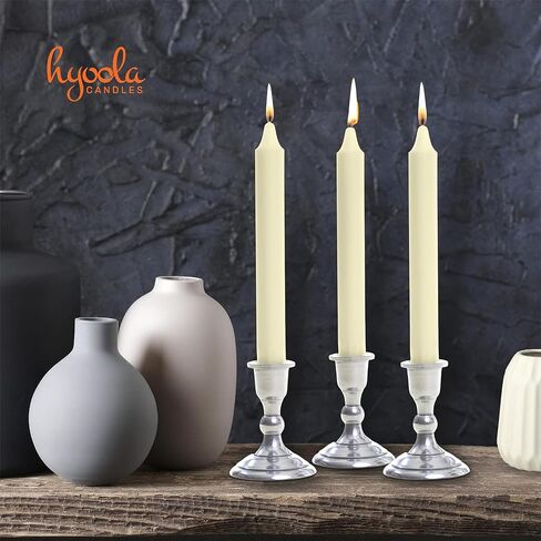 Hyoola Taper Candles - 5 Inch Ivory Dripless, Unscented Dinner Candle - 40 Pack European Made Candles 4 Hour Burn Time in Saudi Arabia