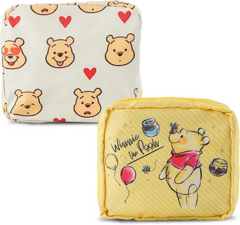 قطعتان من حامل فترة تخزين المناديل الصحية من Pooh Bear، حقيبة تخزين الفوط الصحية Eeyore Piglet، حامل وسادة تامبون للنساء (أصفر) in Kuwait