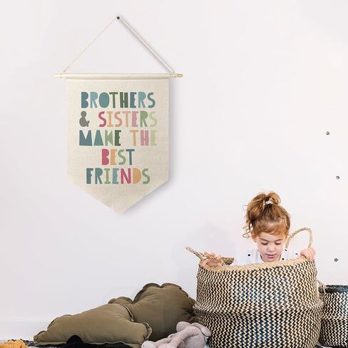 Qpenm Mental Health Sign Hanging Wall Canvas Banner, Boho Motivational Hanging Pennant Flag Prints, Positive Quote Home Wall Decor, Office Decorations for Work poster&prints in Kuwait