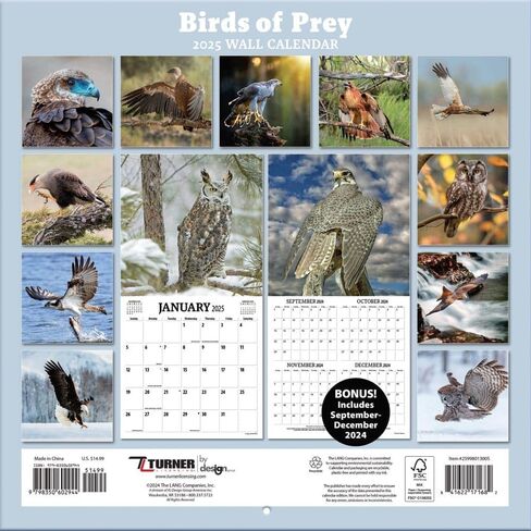 Turner Photographic Birds of Prey 12X12 Photo Wall Calendar (24998013005) in Saudi Arabia