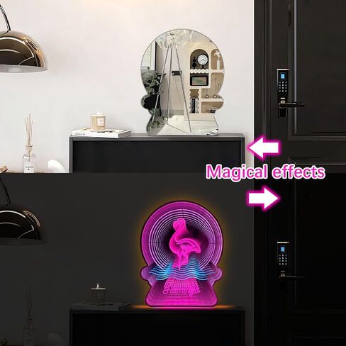 3D Infinity Mirror Light Tunnel Light LED Night Light Decoration Abyss Neon Modern Style Home Studio Decoration Cosmetic Mirror Gift Halloween Party Decoration Birthday (Cat) in Saudi Arabia