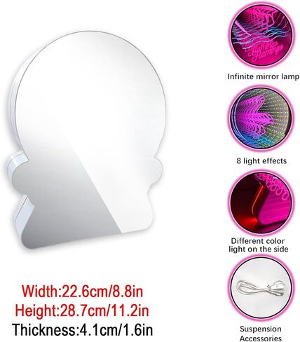 3D Infinity Mirror Light Tunnel Light LED Night Light Decoration Abyss Neon Modern Style Home Studio Decoration Cosmetic Mirror Gift Halloween Party Decoration Birthday (Cat) in Saudi Arabia