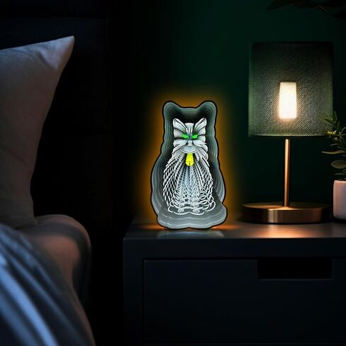3D Infinity Mirror Light Tunnel Light LED Night Light Decoration Abyss Neon Modern Style Home Studio Decoration Cosmetic Mirror Gift Halloween Party Decoration Birthday (Cat) in Saudi Arabia