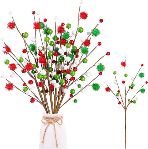 Sggvecsy 6 Pack 15.7’’ Artificial Berry Stem Picks Patriotic Pip Berry Stems Red White Blue Stars Floral Berry Spray Picks for 4th of July Independence Day Memorial Day Wedding Home Party Decoration in Saudi Arabia