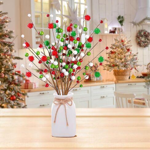 Sggvecsy 6 Pack 15.7’’ Artificial Berry Stem Picks Patriotic Pip Berry Stems Red White Blue Stars Floral Berry Spray Picks for 4th of July Independence Day Memorial Day Wedding Home Party Decoration in Saudi Arabia