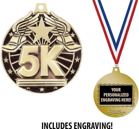 5K Medals, 2" Gold 5K Race Medal Award with Free Custom Engraving Prime in Saudi Arabia