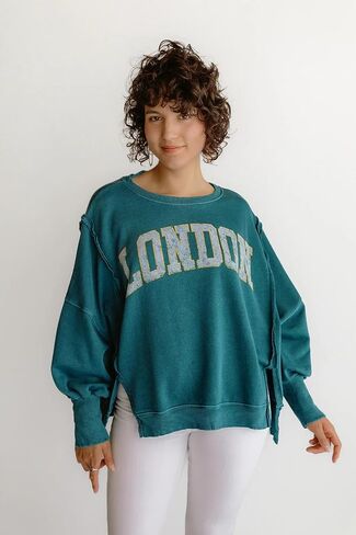 utcoco Oversized Sweatshirt for Women Letter Graphic Crew Neck Long Sleeve Shirts Fashion Hoodies Tops in Saudi Arabia