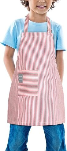 Kids Apron, Toddler Cotton Adjustable Bib Chef Apron with Pocket, For Children Age 2 to 5 years, Boys Girls in Saudi Arabia