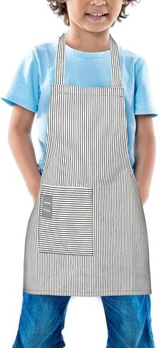 Kids Apron, Toddler Cotton Adjustable Bib Chef Apron with Pocket, For Children Age 2 to 5 years, Boys Girls in Saudi Arabia