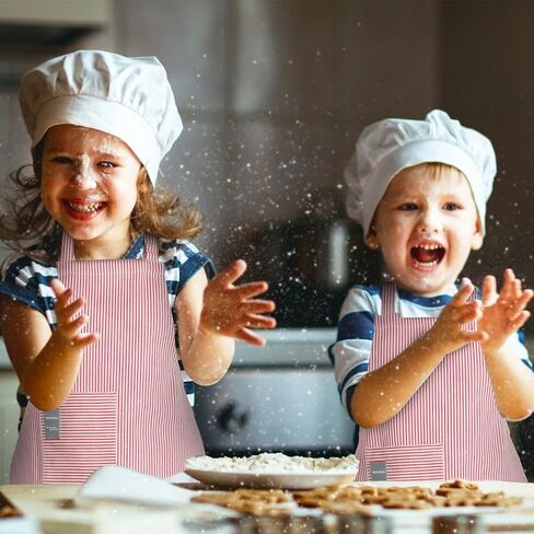 Kids Apron, Toddler Cotton Adjustable Bib Chef Apron with Pocket, For Children Age 2 to 5 years, Boys Girls in Saudi Arabia
