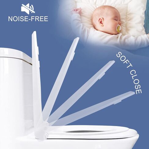 Round Toilet Seat with Toddler Seat Built In Slow Close, Family Toilet Seat with Potty Training Seat Built-in, Standard Toilet Seats White in Saudi Arabia
