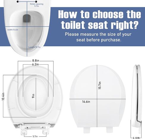 Round Toilet Seat with Toddler Seat Built In Slow Close, Family Toilet Seat with Potty Training Seat Built-in, Standard Toilet Seats White in Saudi Arabia