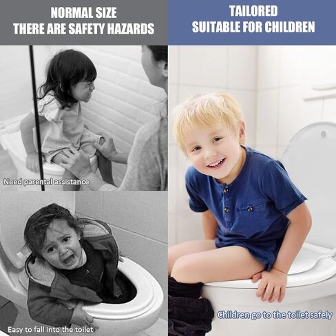 Round Toilet Seat with Toddler Seat Built In Slow Close, Family Toilet Seat with Potty Training Seat Built-in, Standard Toilet Seats White in Saudi Arabia