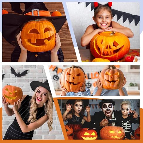 pumpkin carving tools bulk for party,halloween pumpkin carving kit with stencils adults,pumpkin carving tools family pack,kid safe pumpkin carving set (24 PCS) in Saudi Arabia